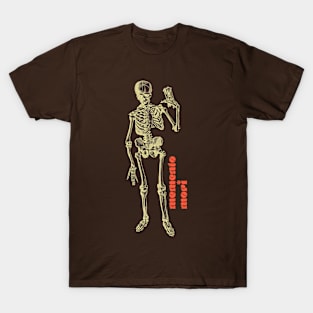 Memento Mori Vintage Stoic Skeleton Illustration Graphic T-Shirt